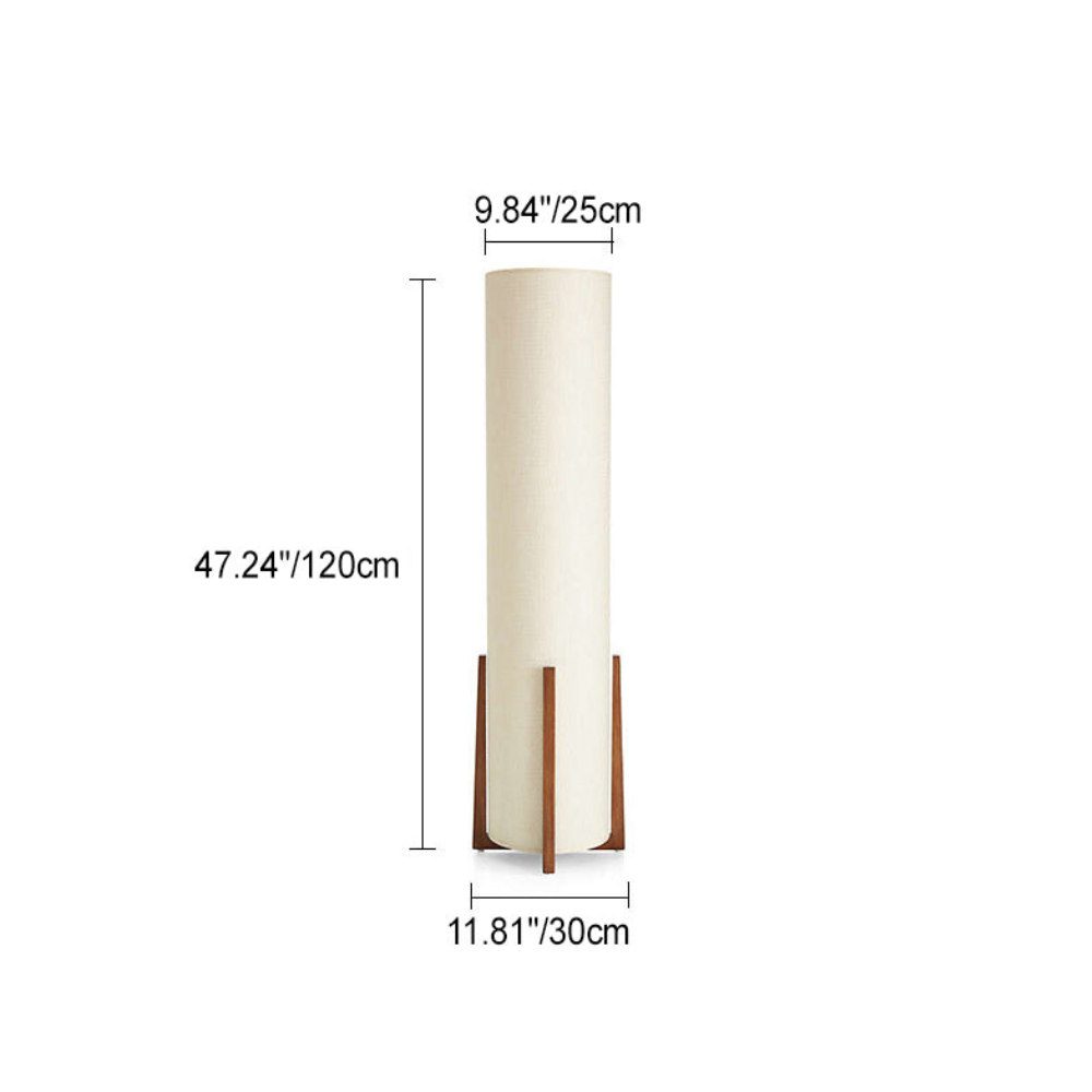 Hajime — Lámpara de Pie Tradicional Japonesa Elegante con Pantalla de Tela Blanca para Sala de Estar