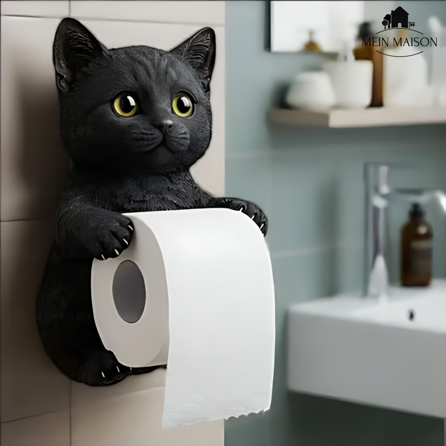 PurrRoll – ¡El encantador soporte de papel higiénico para gatos!