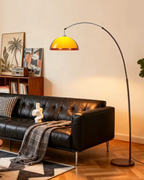 Lámpara de Pie Ventoro Arc - Lámpara Moderna de Pie con Pantalla de Domo Cálido para Sala de Estar