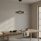Lámpara Colgante de Vidrio Dinámico - Iluminación Colgante en Capas para Isla de Cocina