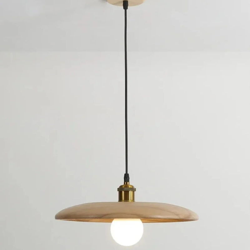 Oriva | Lámpara colgante en forma de disco de madera