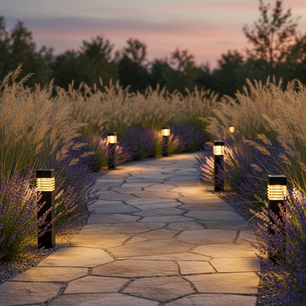 Luces de Sendero Solares Modernas | Diseño Ecológico LED Resistente a la Intemperie para Jardín o Patio