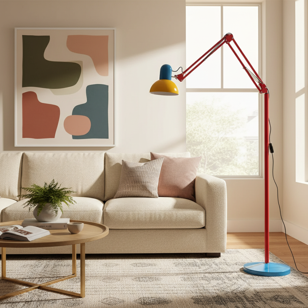 FlexoMemphis | Lámpara de Pie Moderna Ajustable y Vibrante para Sala de Estar
