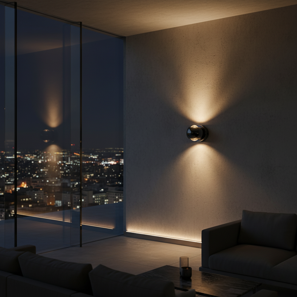 Luz de Pared Diabolo - Apliqué Escultural en Forma de Reloj de Arena con Iluminación de Doble Haz