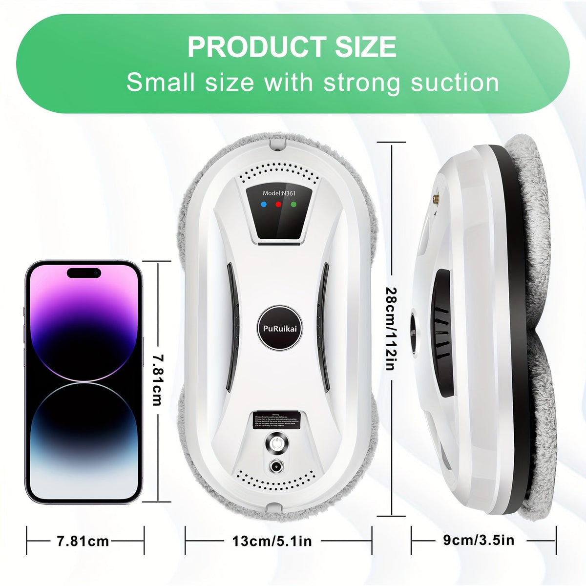 Limpiacristales Totalmente Automático – Limpiador de Cristales Inteligente con Control Remoto para una Limpieza Eficiente