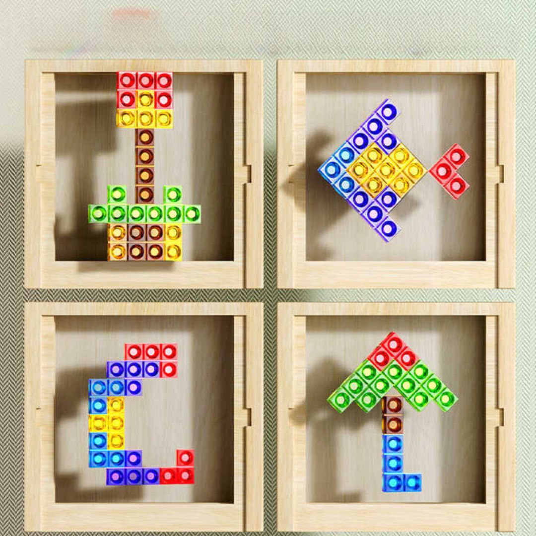 Tablero Ecoblock Tetris – Juego de Rompecabezas de Madera para Niños y Adultos – Diversión Sostenible para Entrenar el Cerebro