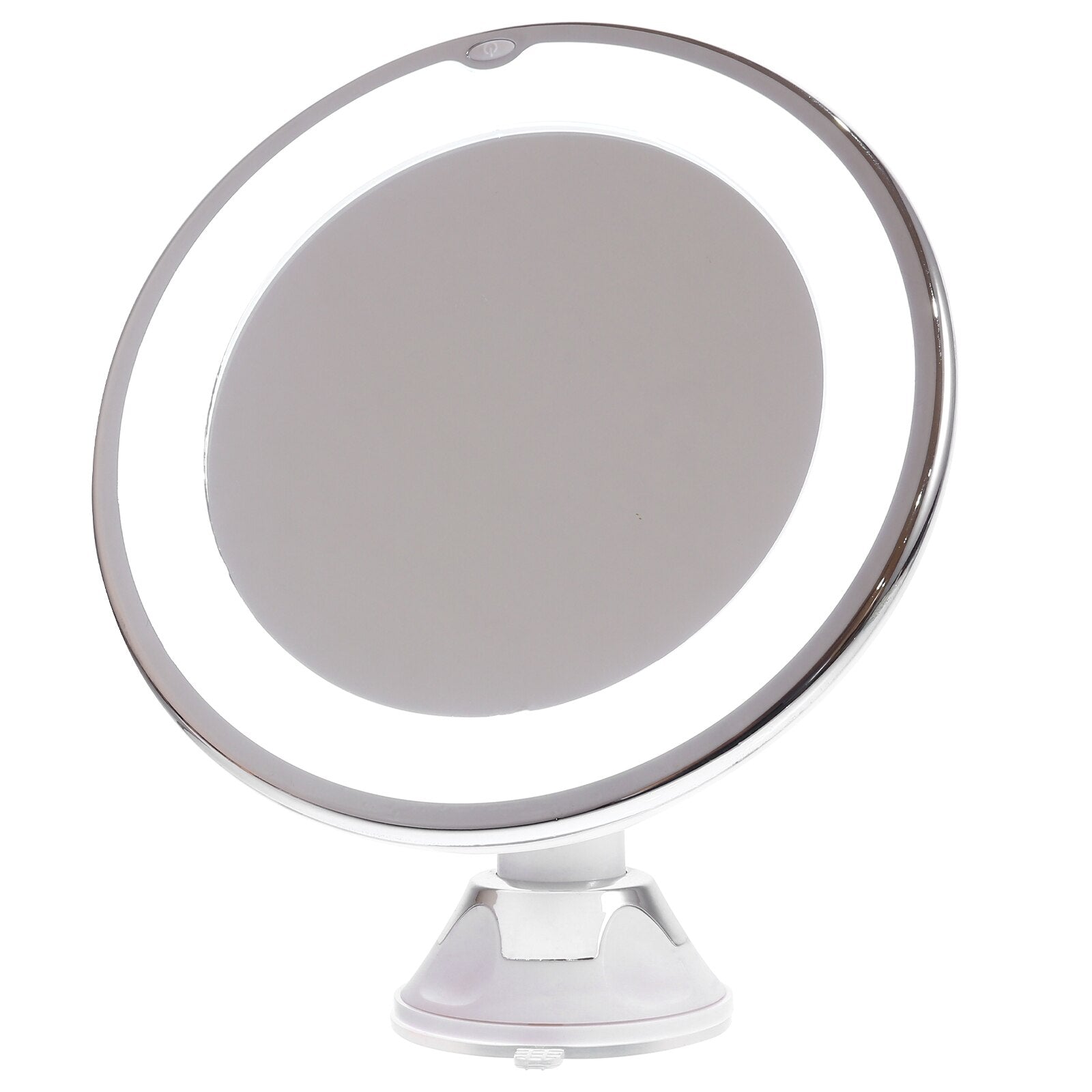 Espejo de maquillaje compacto con LED, 10 aumentos y rotación de 360°