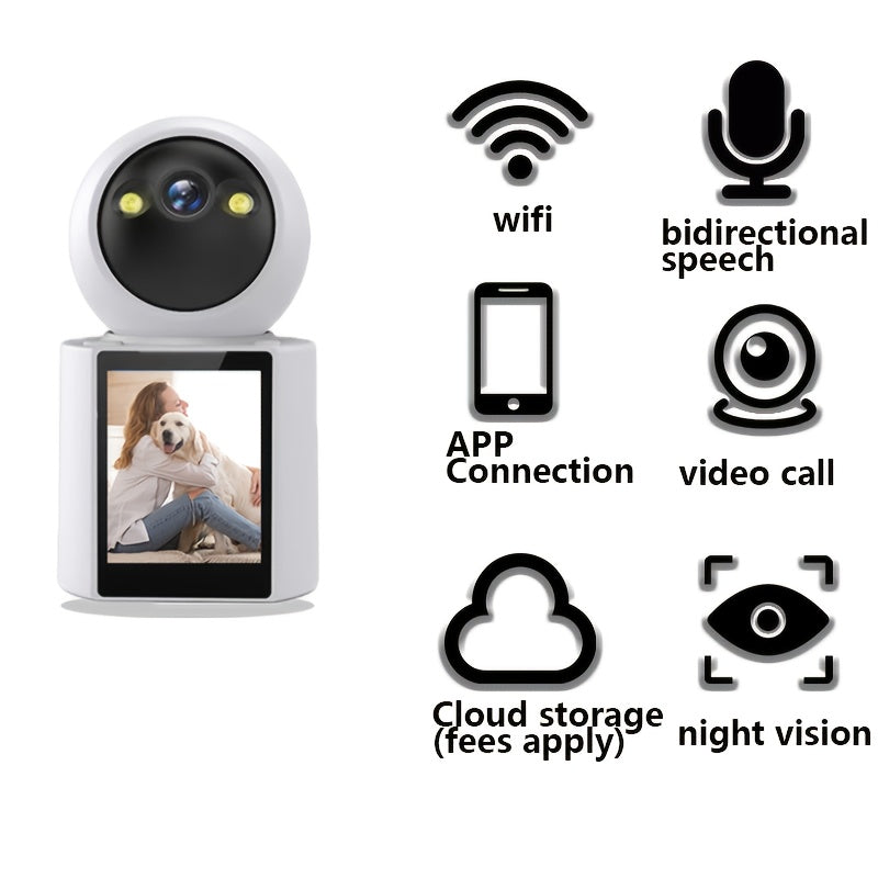 Cámara para Mascotas con Pantalla – Audio Bidireccional y Visión Nocturna