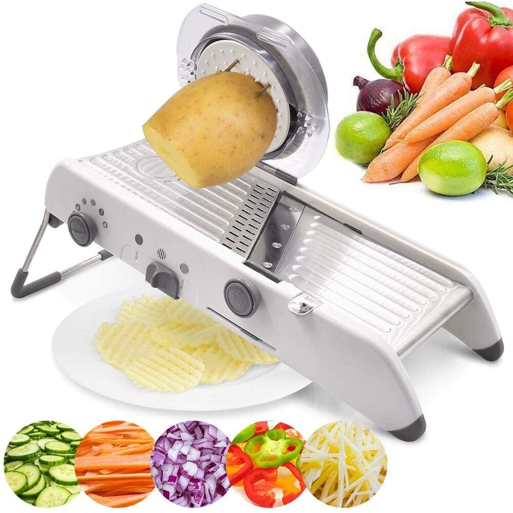ProSlice Mandolina Cortadora de Verduras – Cuchillas de Acero Inoxidable Ajustables para Corte Preciso