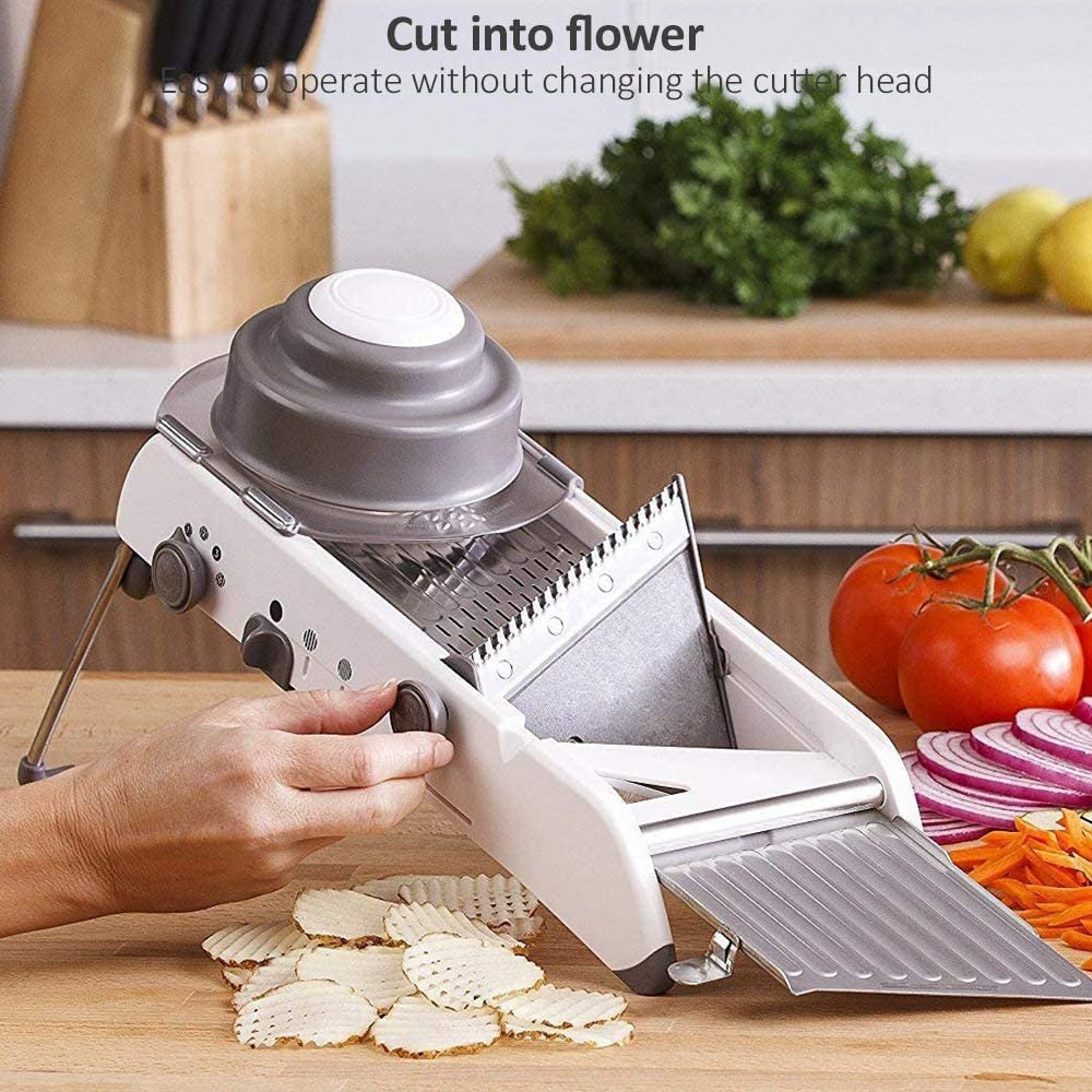 ProSlice Mandolina Cortadora de Verduras – Cuchillas de Acero Inoxidable Ajustables para Corte Preciso