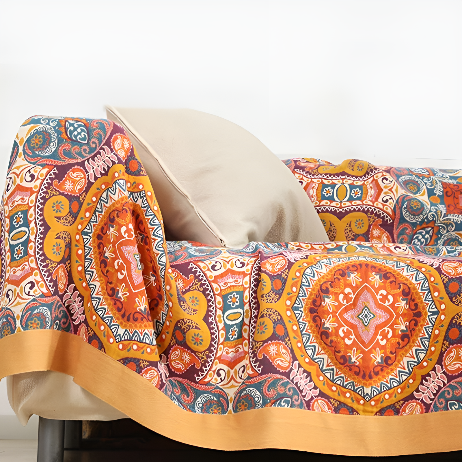 Alfombra reversible con motivo de amanecer y bohemio