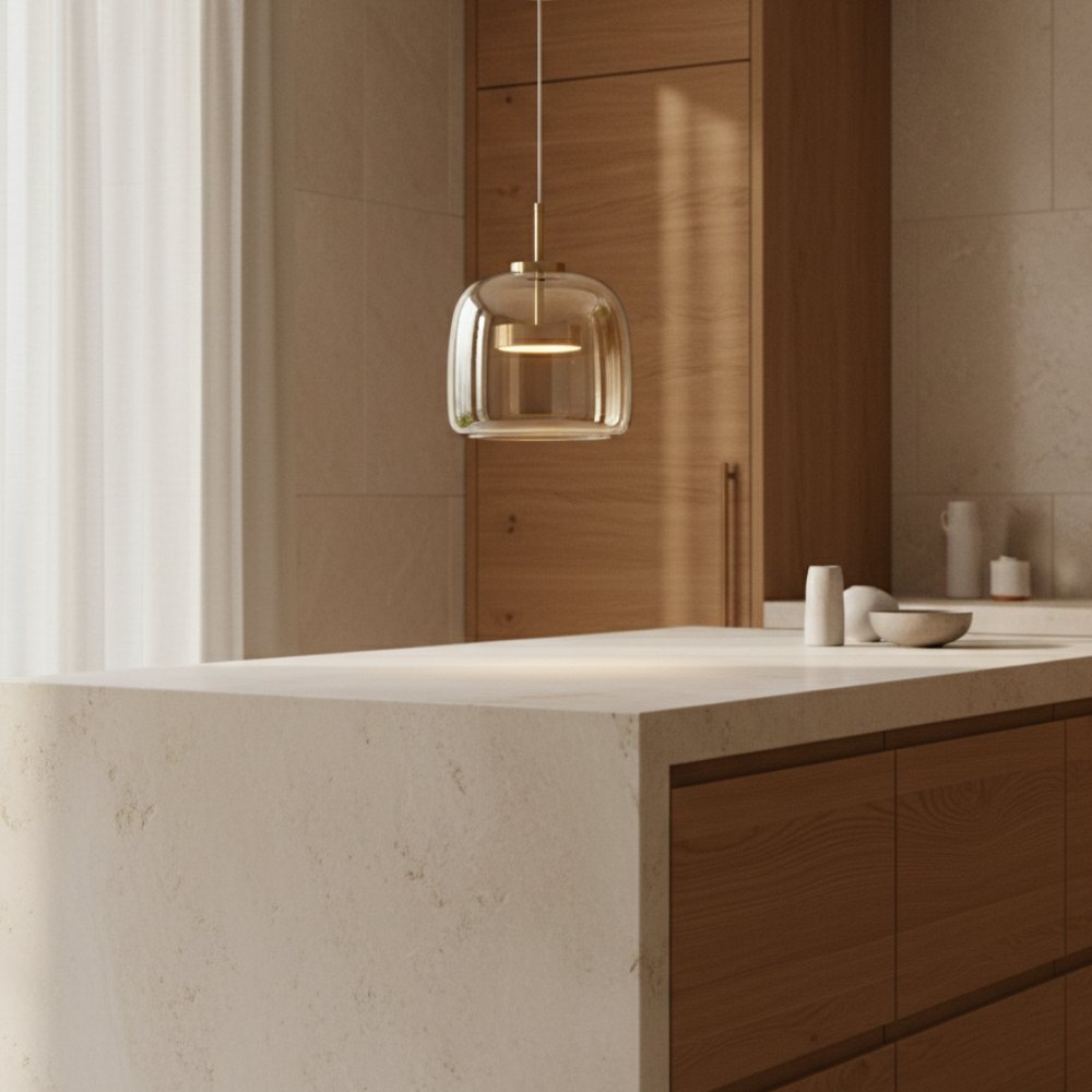 Lámpara Colgante de Vidrio Nórdica - Luces Colgantes Ajustables para Cocina