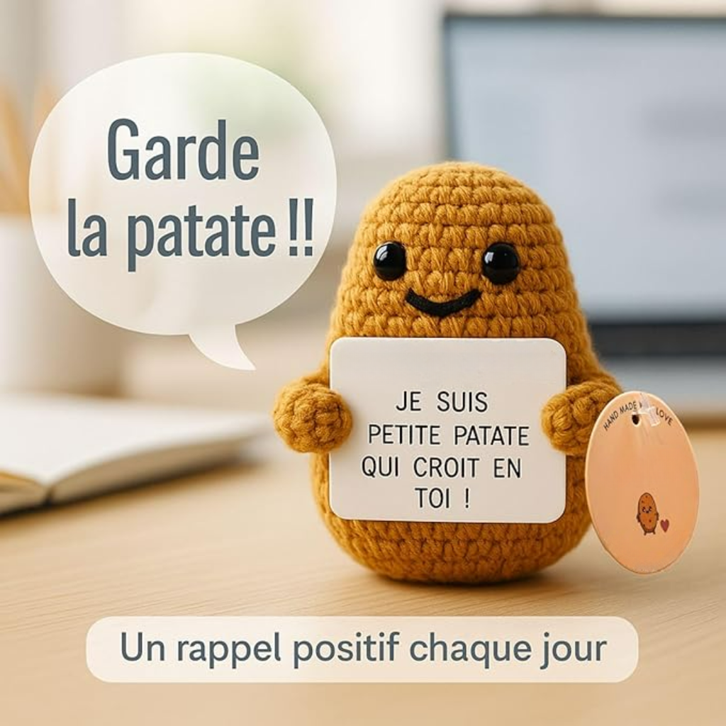 Pequeño compañero decorativo con un mensaje positivo