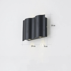 NoirLume | Aplique de pared exterior moderno y elegante con diseño de ondas