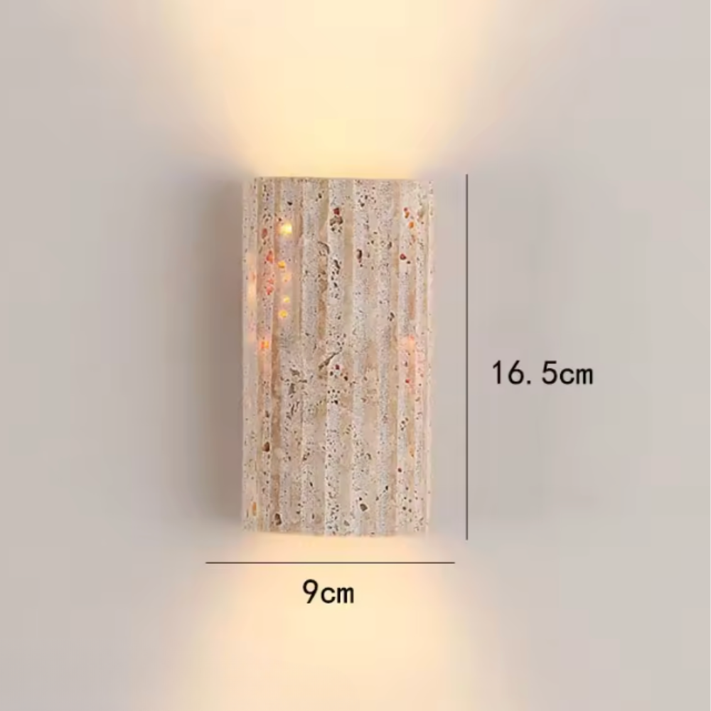 Lámpara de Pared Exterior Elegante Travara | Luz LED de Travertino Amarillo Arriba y Abajo para Patios y Jardines