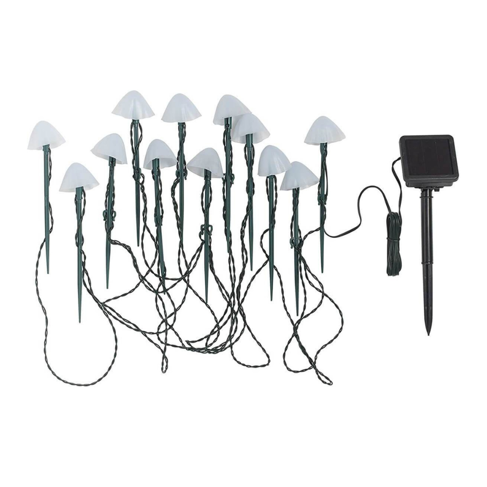 MushroomGlow | Luces de Cadena Solares Decorativas en Forma de Hongo para Decoración de Patio o Jardín