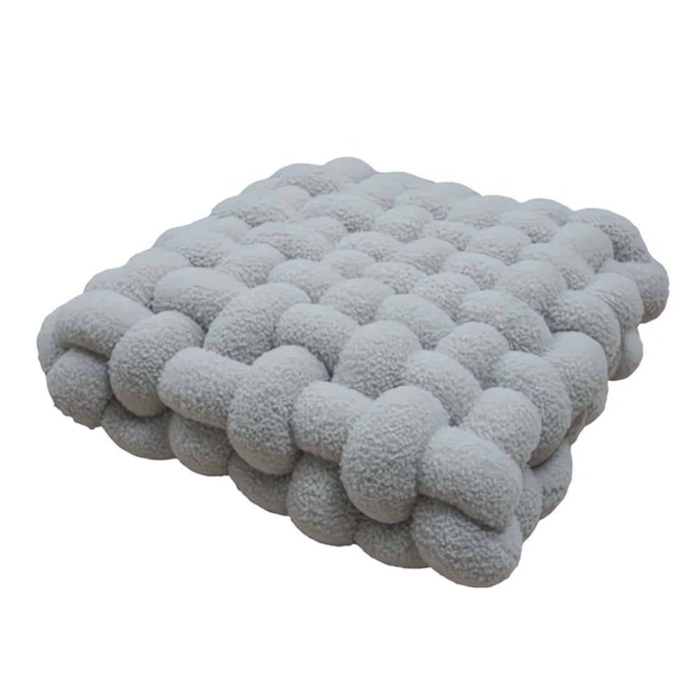 Cojín Boucle de Nudo de Tela Acolchada