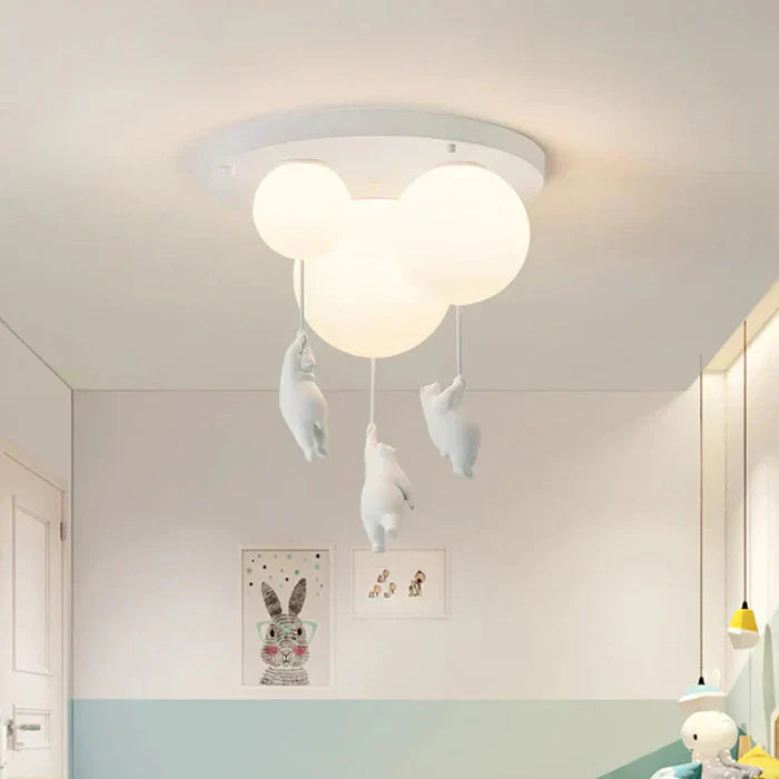 Lámpara de Techo Infantil | Diseño de Oso y Globo | CloudBear | Diseño Juguetón y Único | Iluminación LED | Plástico y Metal de Alta Calidad | Para Habitaciones Infantiles | 40 cm de Diámetro