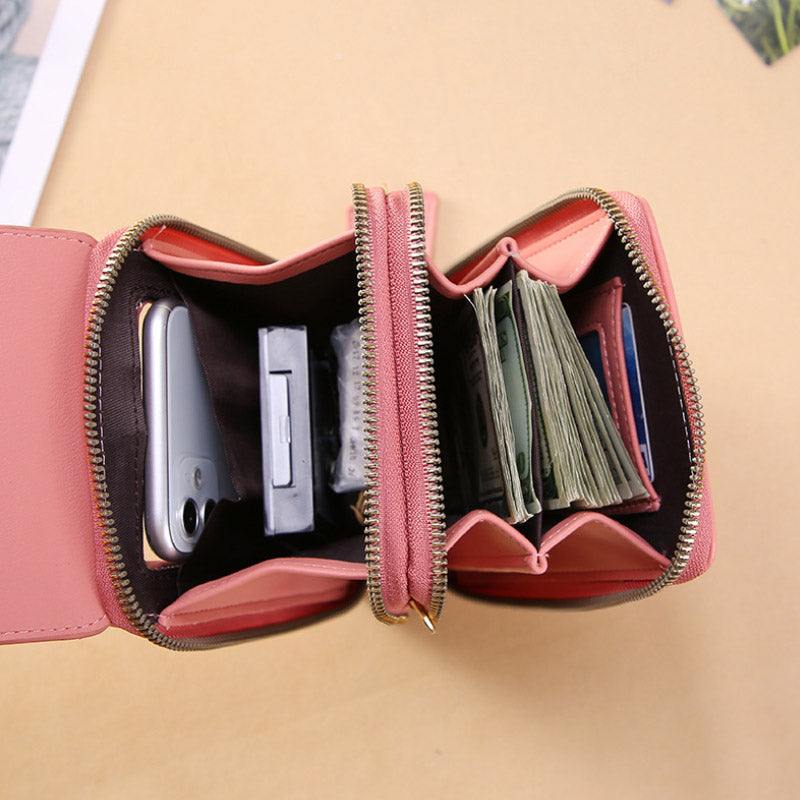 Bolso de cuero anti-robo con pantalla táctil