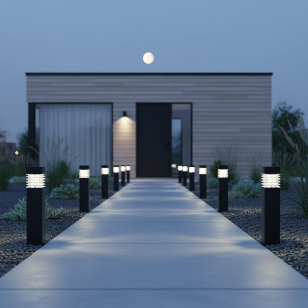 Luces de Sendero Solares Modernas | Diseño Ecológico LED Resistente a la Intemperie para Jardín o Patio