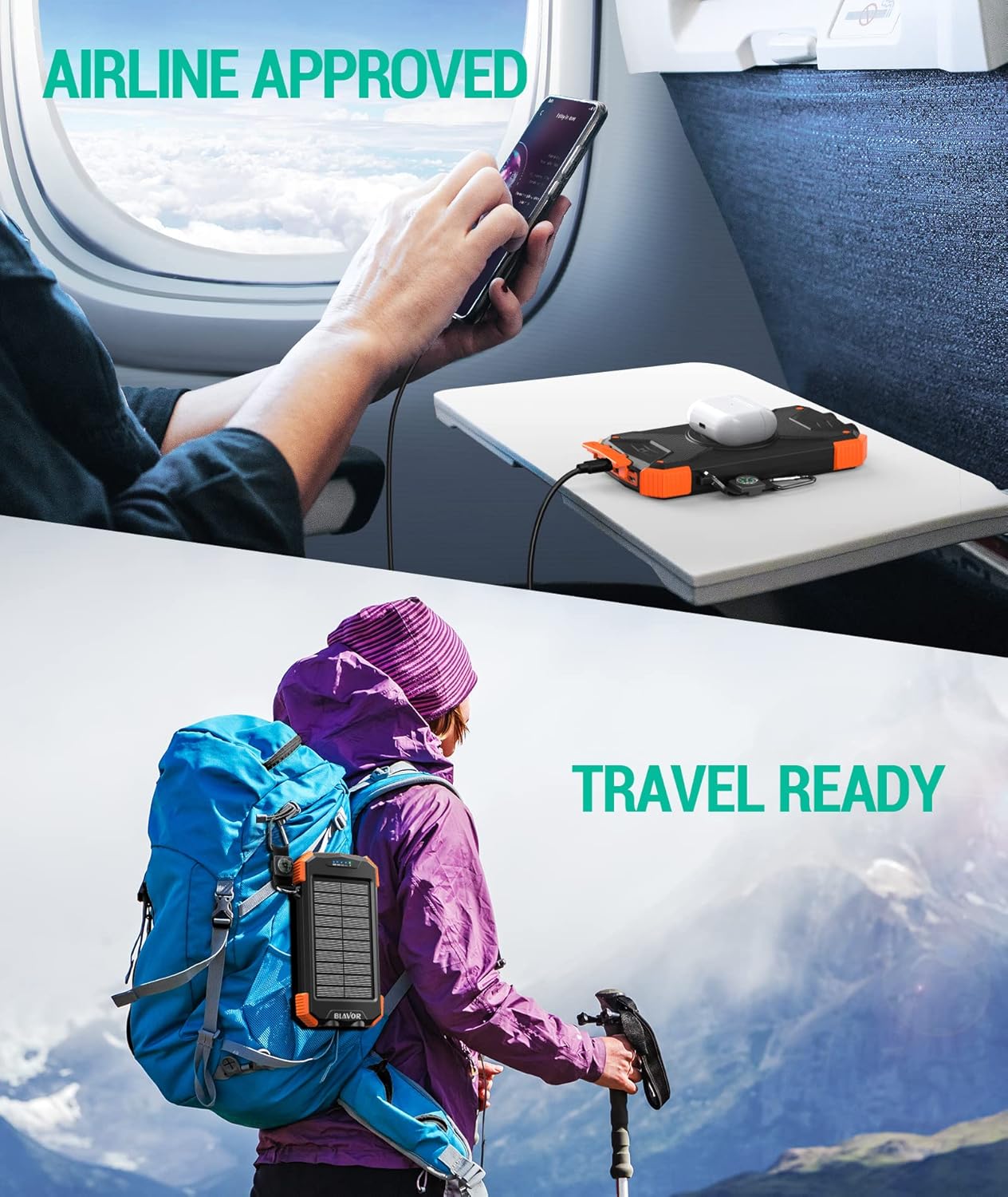 Rivanta Solar-Powerbank Batería de Emergencia IPX4 | Kalsten