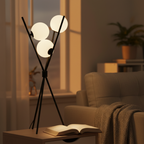 Linea Orbital | Lámpara de Mesa y Suelo LED Regulable con Diseño de Luna
