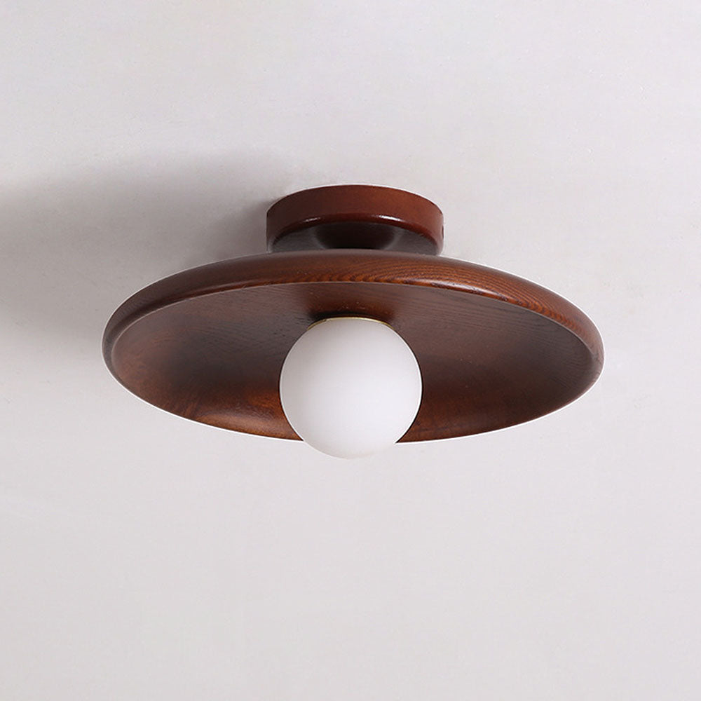 Lámpara de techo de madera nórdica – redonda, minimalista y moderna