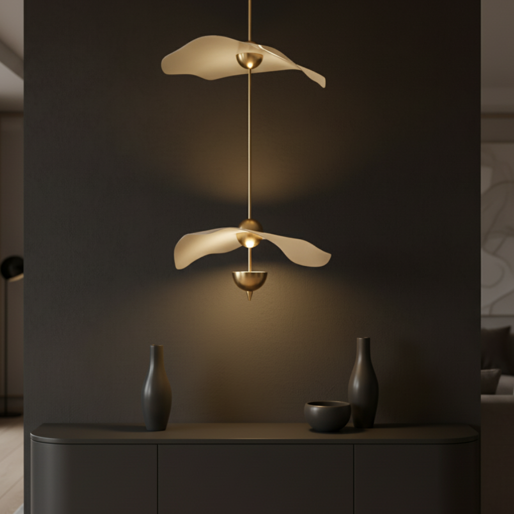 Lámpara Colgante Lotus - Iluminación de Cocina de Altura Ajustable, Compatible con LED