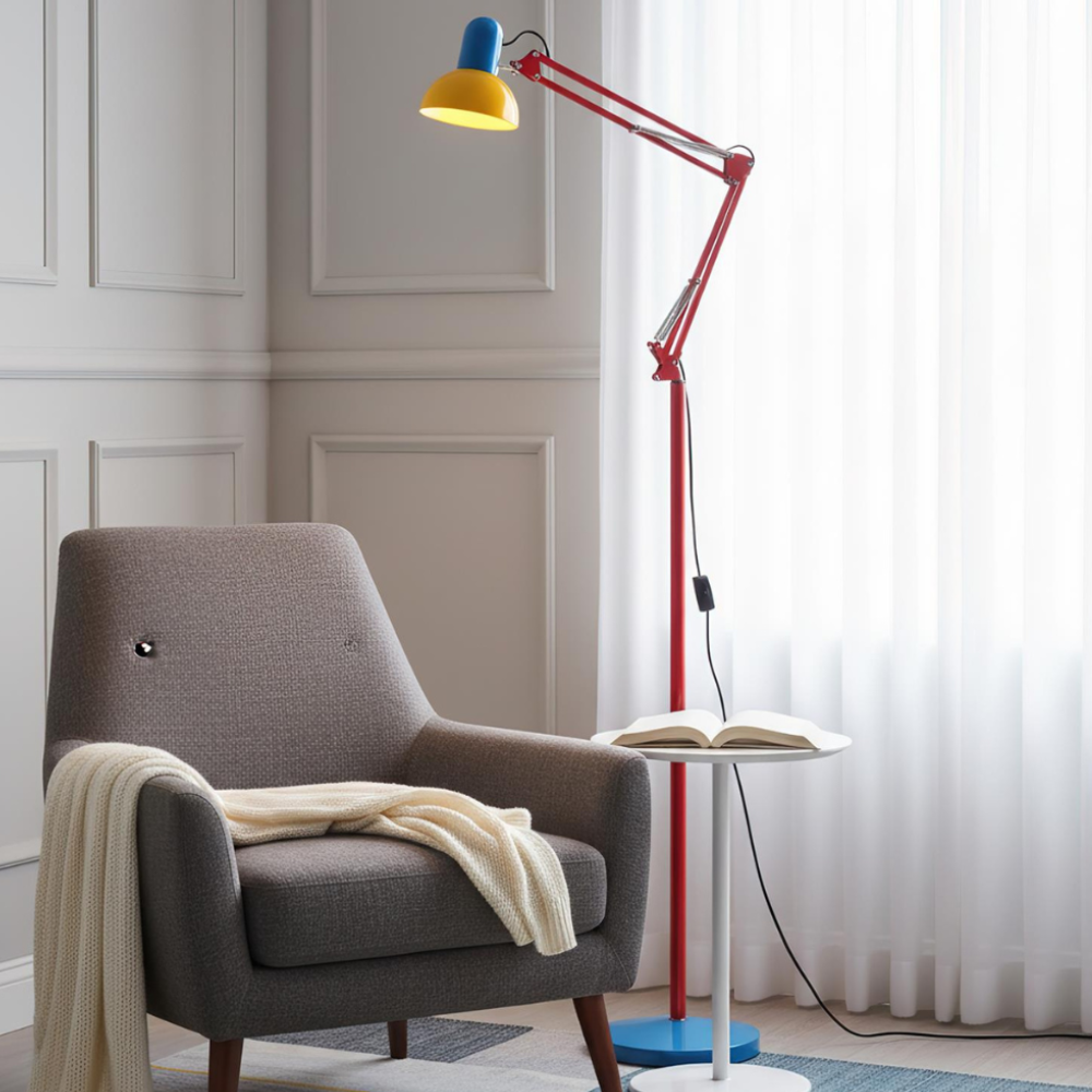 Lámpara de Pie Flexo Memphis | Lámpara de Metal Ajustable Moderna para Sala de Estar