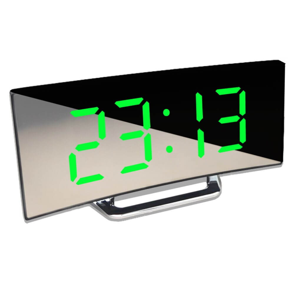 Reloj Despertador Digital LED Curvado y Elegante con Función de Regulación de Brillo