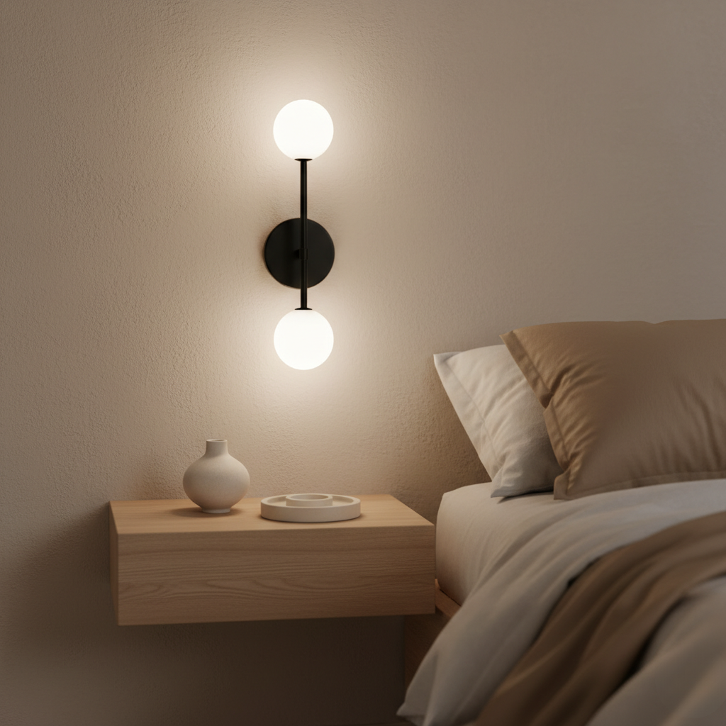 Aplique de Pared de Vidrio Esmerilado Minimalista - Iluminación Suave Moderna en Negro o Dorado