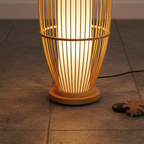 BambooGlow | Lámpara de Mesa y de Pie Moderna y Ecológica Elegante para Sala de Estar
