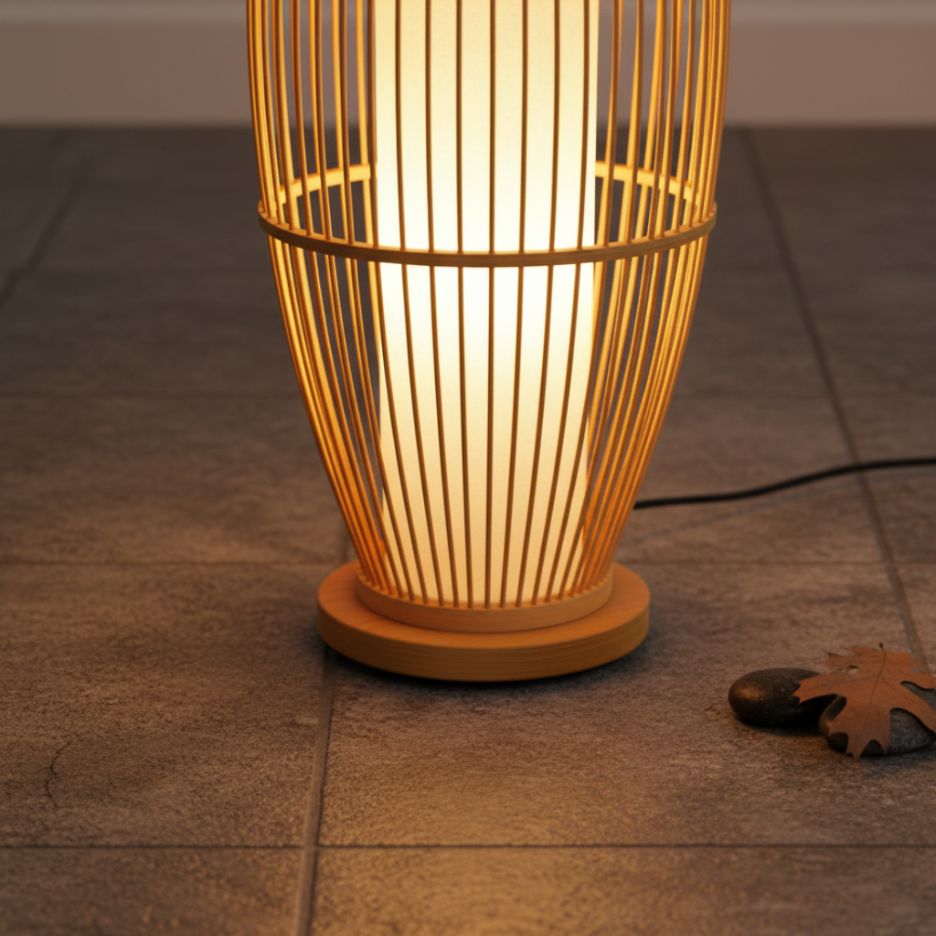 BambooGlow | Lámpara de Mesa y de Pie Moderna y Ecológica Elegante para Sala de Estar