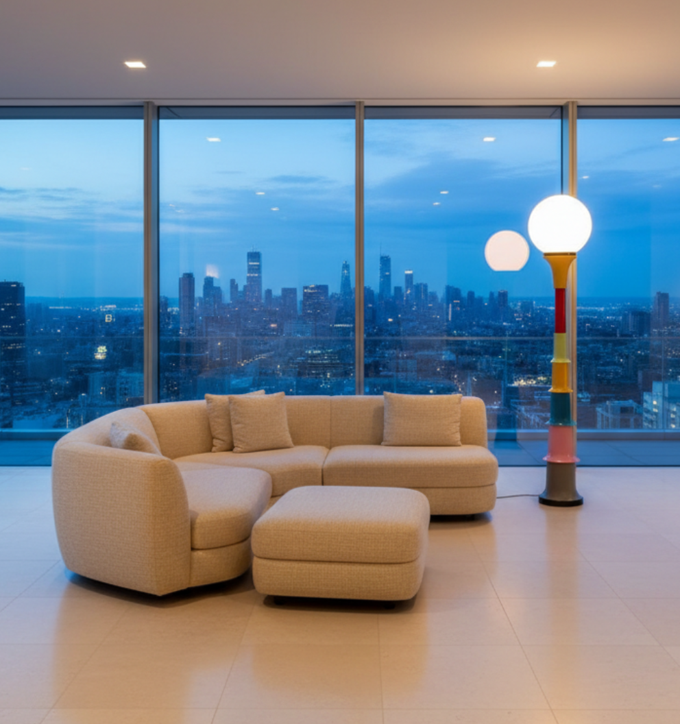 Lámpara de Pie Grande Vibrante - Iluminación Colorida para Interiores Modernos