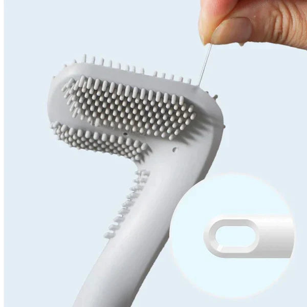 HygieneSwipe – Cepillo de inodoro flexible con cabeza plana y soporte de pared para una limpieza libre de bacterias
