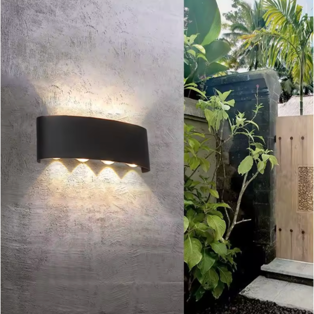 Luz de Pared Exterior Moderna en Arco | Aplique LED Impermeable para Iluminación de Jardín o Patio