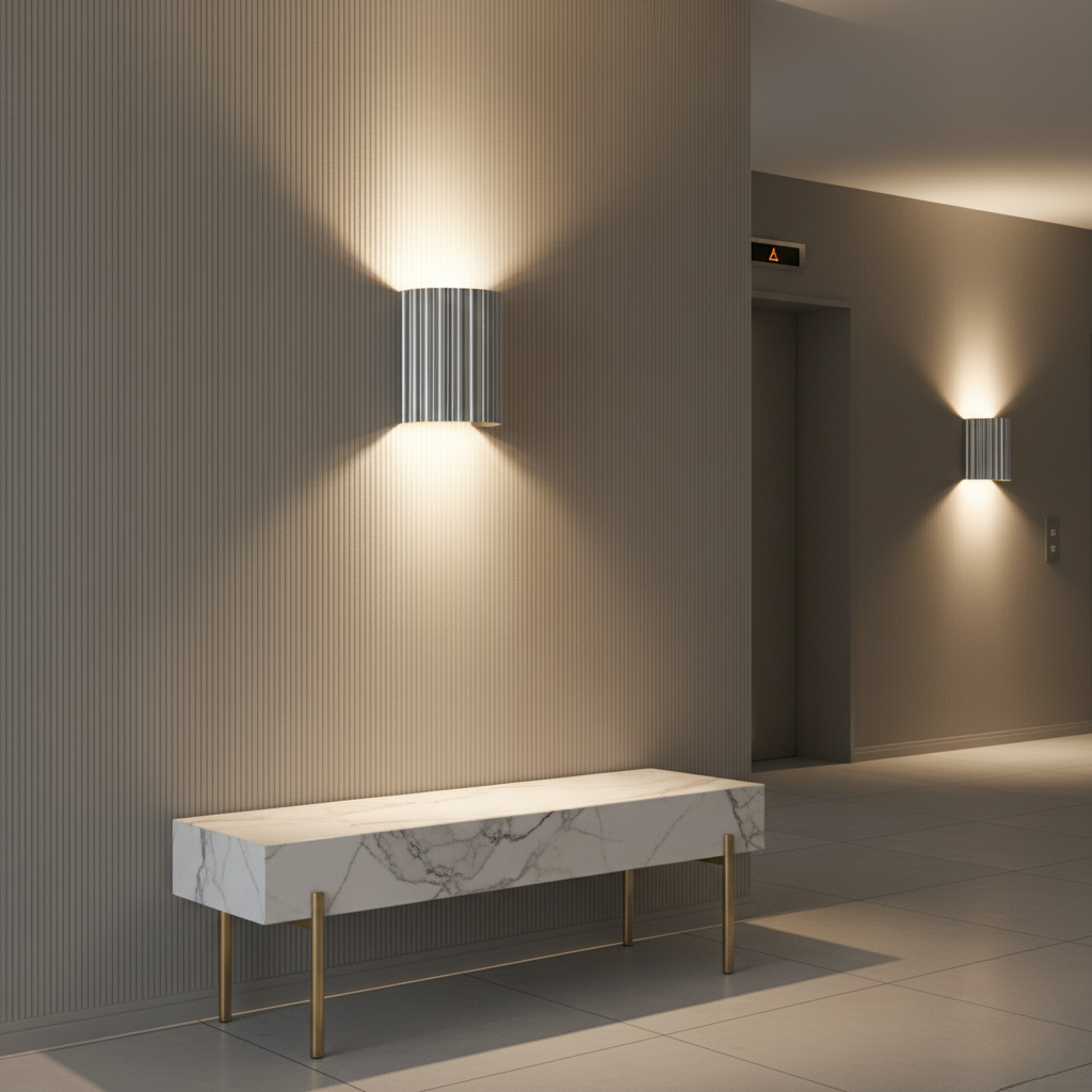 Luz de Pared Escultural Estriada Stria - Aplique Moderno de Resina para Iluminación Ambiental