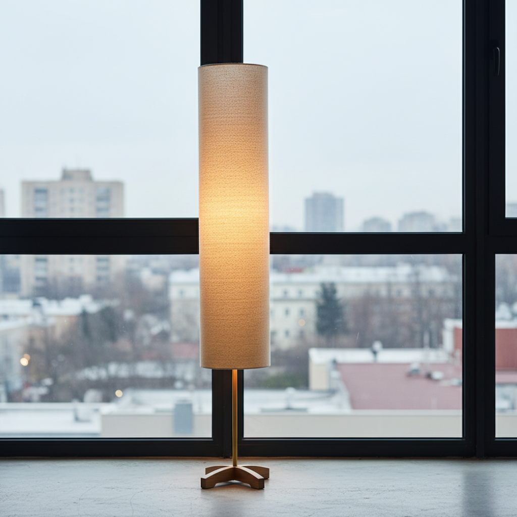 Lámpara de Pie Nomi Modern Gold - Diseño Escandinavo-Japonés para Sala de Estar o Dormitorio