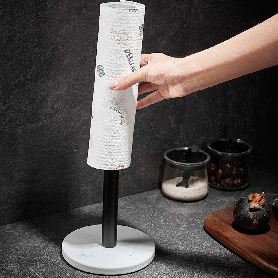 Kalsten | Soporte para toallas de papel de mármol – detalles dorados para un estilo excepcional