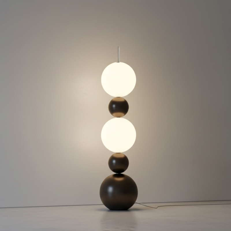 Lámpara de Pie Moderna Calura - Diseño de Calabaza Artesanal con Luz LED Cálida