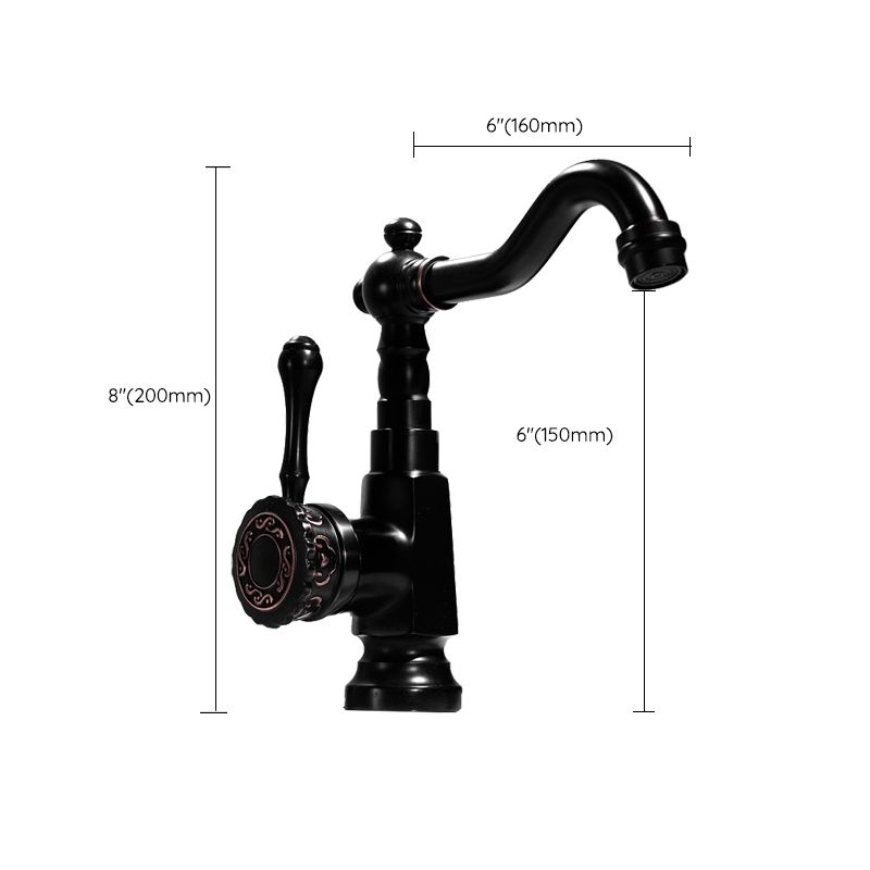 Lisslune | Grifo de lavabo estilo glamuroso con pico giratorio y manija de palanca