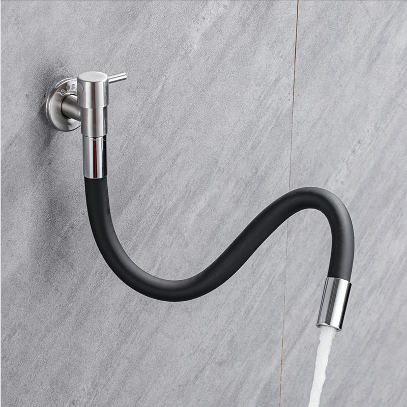 Grifo de baño contemporáneo montado en la pared con manijas de palanca de acero inoxidable