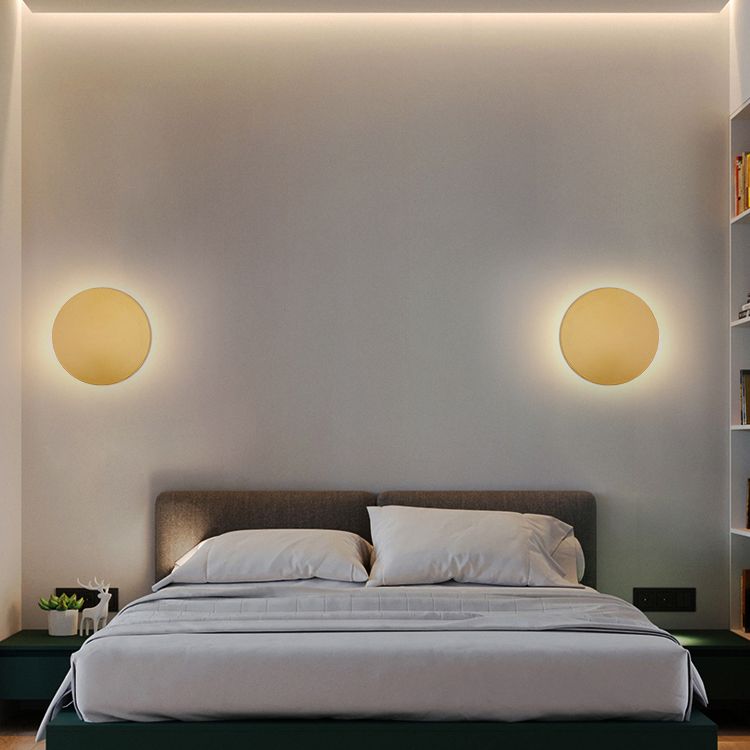 Lámpara de pared LED moderna y redonda para dormitorio y sala de estar