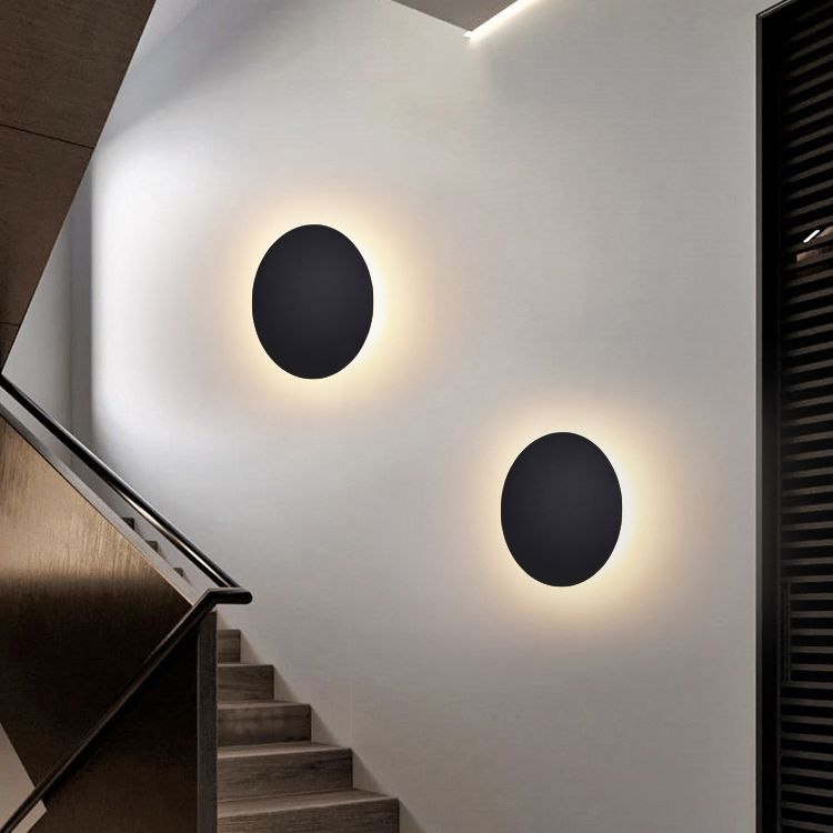 Lámpara de pared LED moderna y redonda para dormitorio y sala de estar