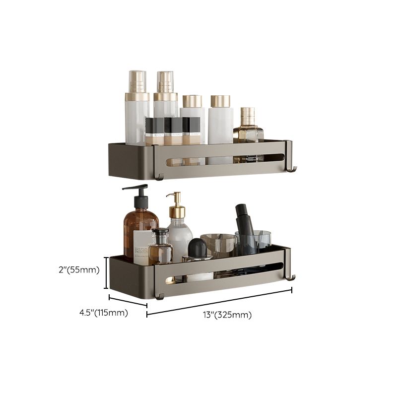 Conjunto de Accesorios de Baño de Aluminio Contemporáneo Estante de Baño Gris