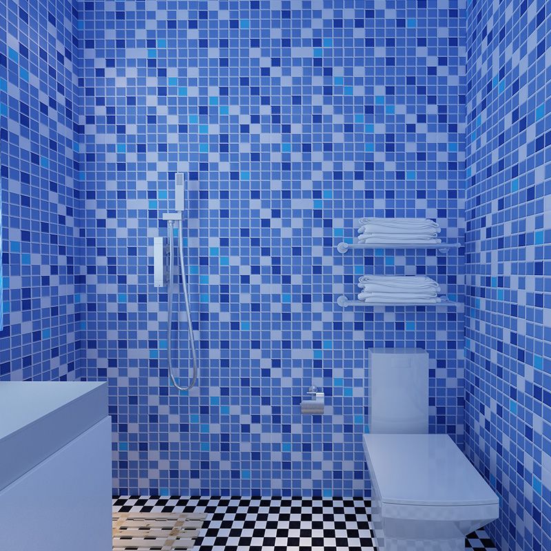 Lisslune | Azulejos de mosaico coloridos autoadhesivos para ducha con papel tapiz impermeable