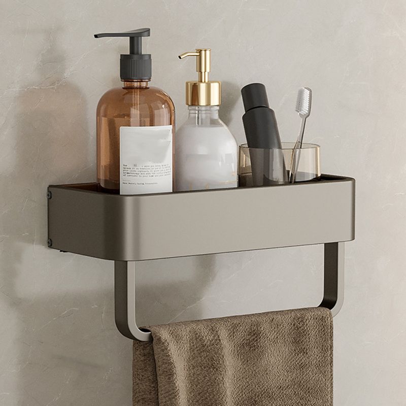 Conjunto de Accesorios de Baño de Aluminio Contemporáneo Estante de Baño Gris