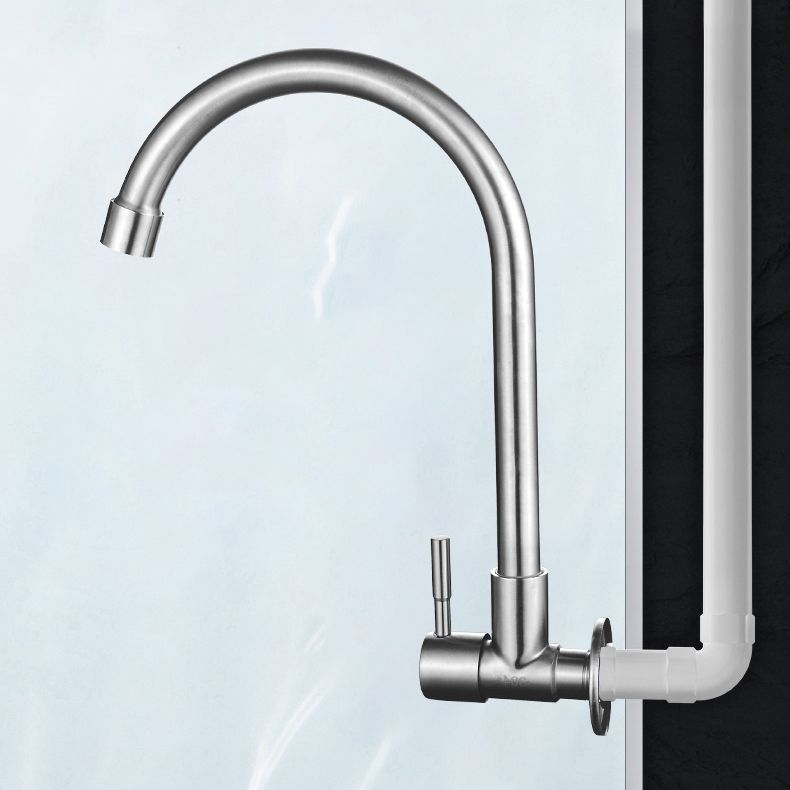 Grifo de Agua de Puente Moderno con Mango de Acero Inoxidable 304 y Pomo Giratorio Montado en la Pared