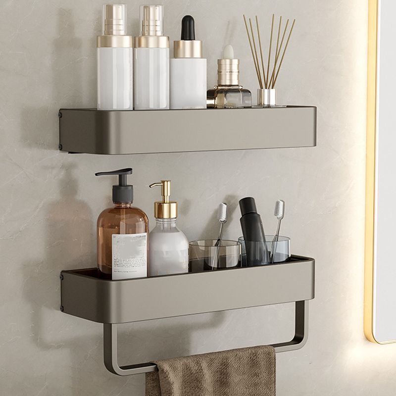 Conjunto de Accesorios de Baño de Aluminio Contemporáneo Estante de Baño Gris