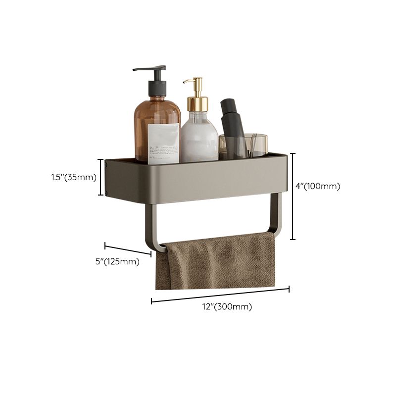 Conjunto de Accesorios de Baño de Aluminio Contemporáneo Estante de Baño Gris